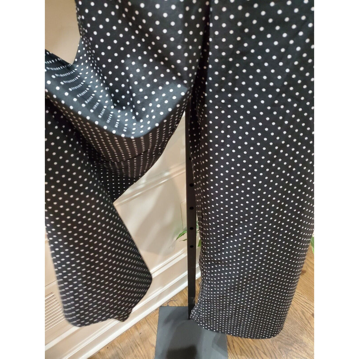 Lumiere Women Black Polka Dot Polyester Off The Shoulder 1 Piece Jumpsuit Size L
