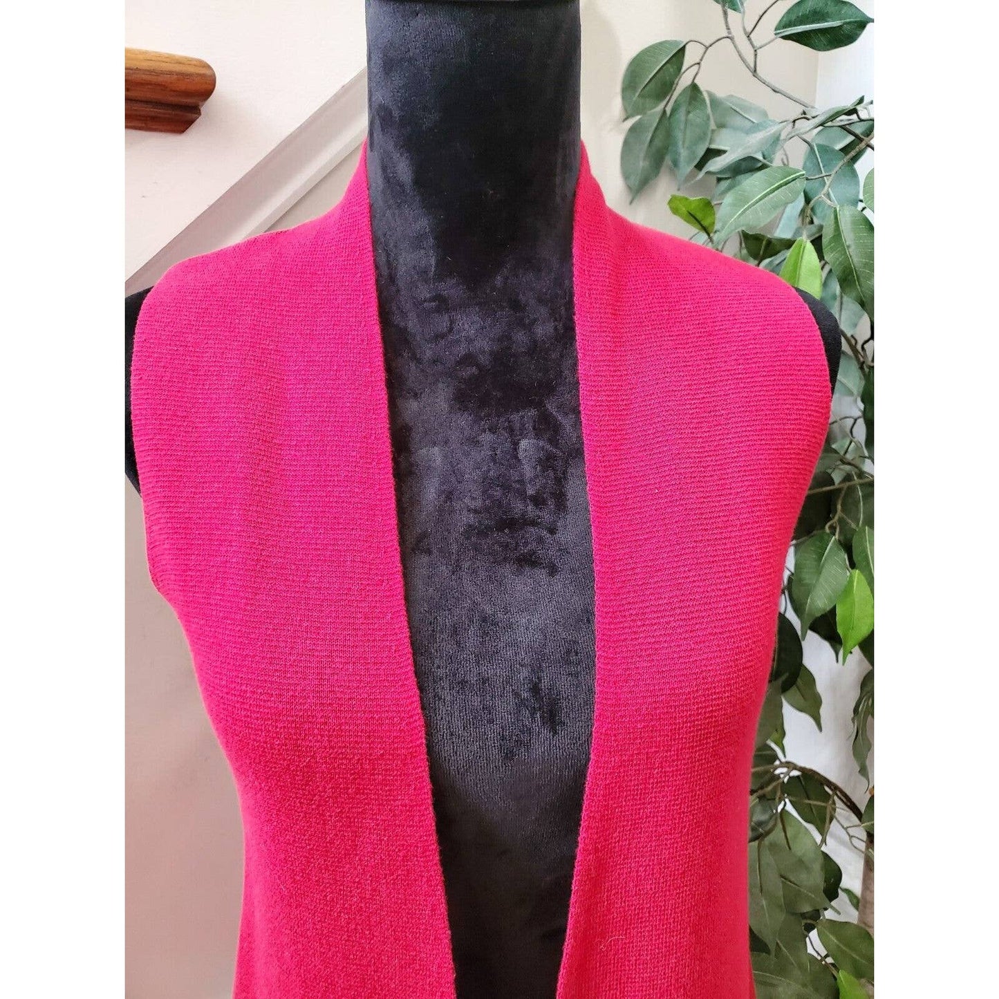 Chico's Women's Red 100% Cotton Sleeveless Open Front Cardigan Sweater Size S