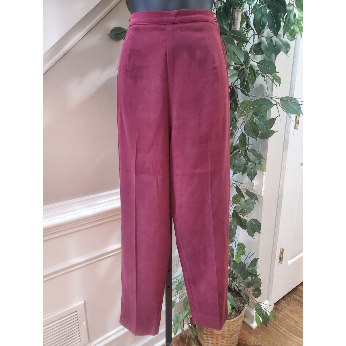 First Option Womens Maroon Single Breasted Four Button 2 Piece Pants & Coat MP