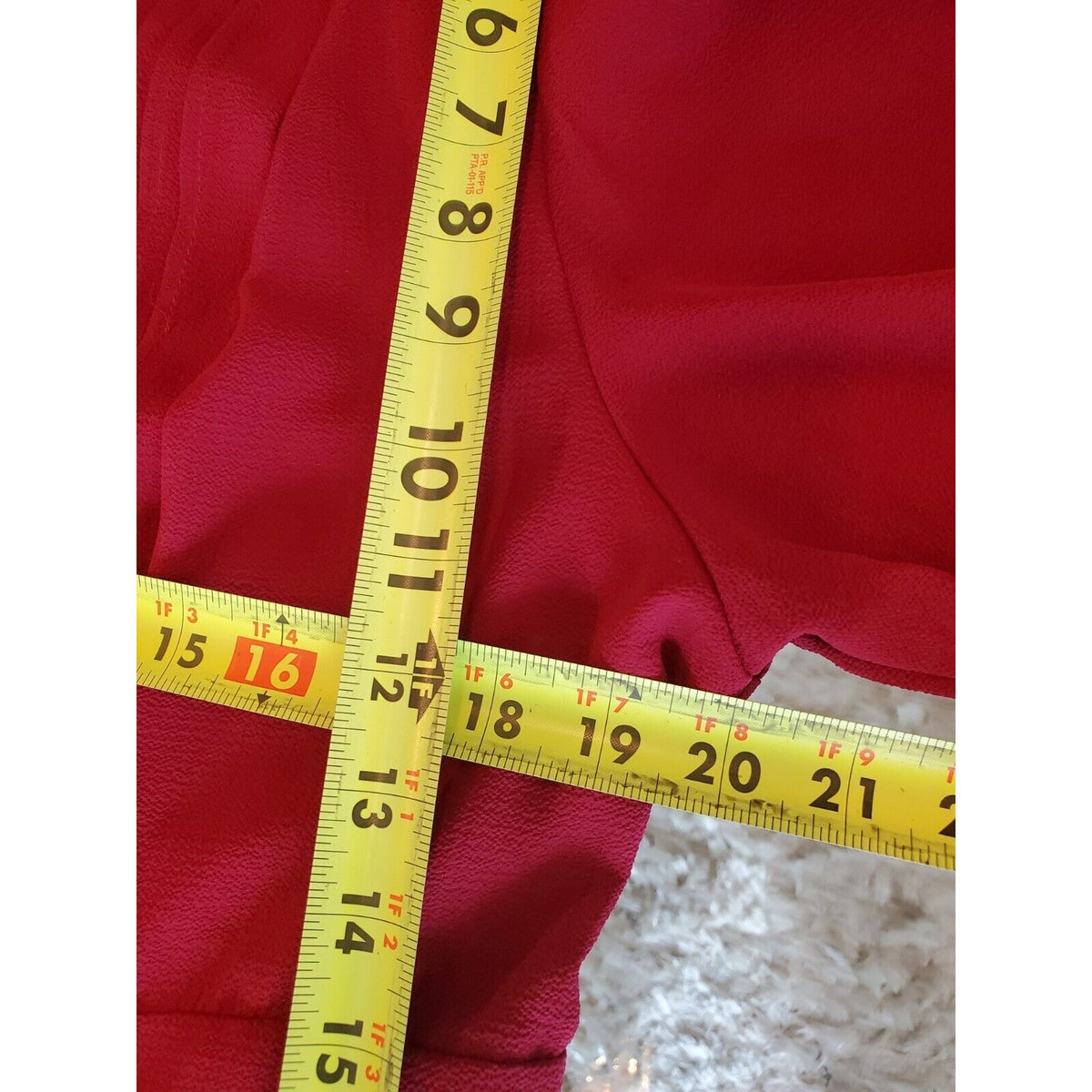 SHELN Curve Women's Red Elastane Round Neck Long Sleeve Long Maxi Dress Size L