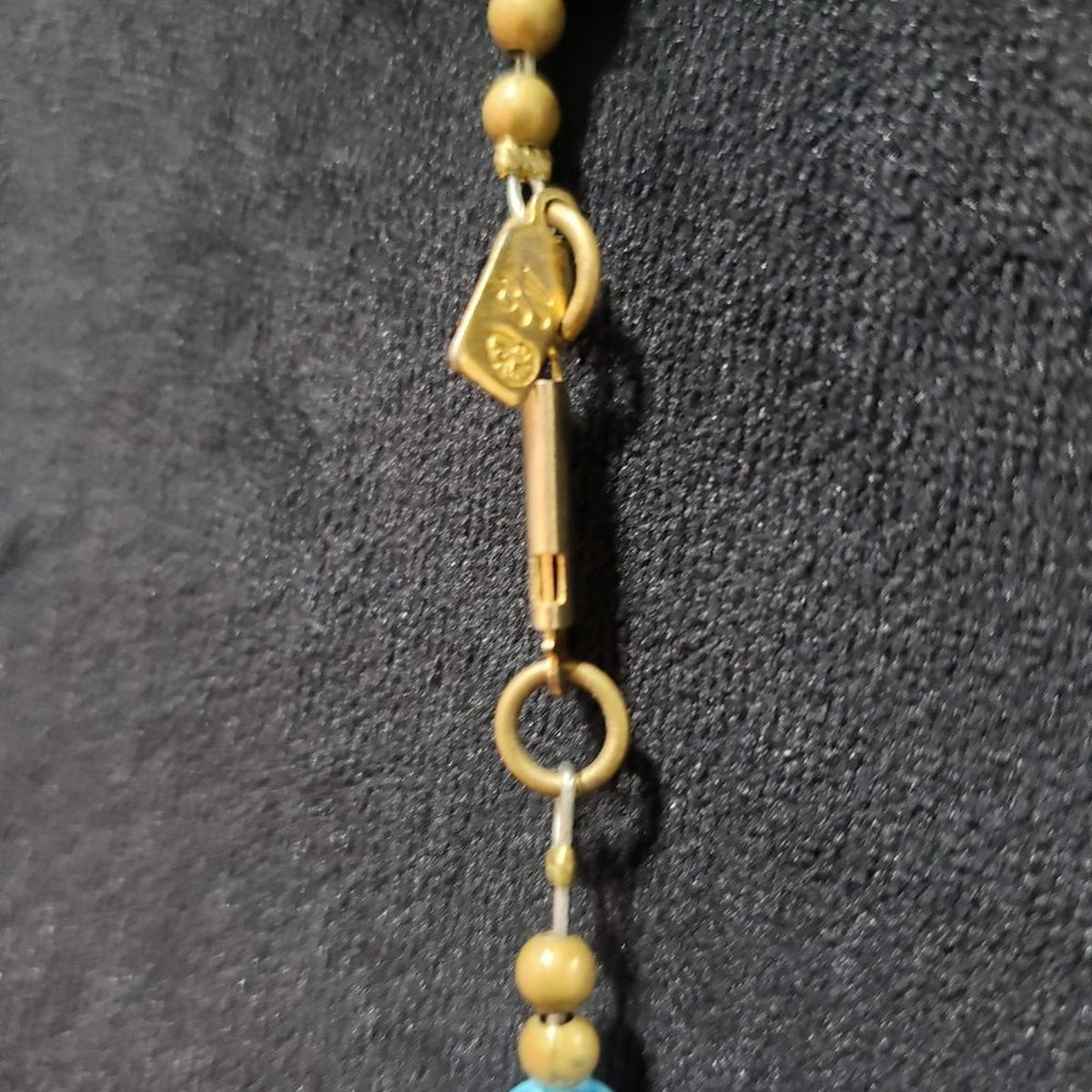 Womens Blue Round Turquoise Stone Beaded Long Necklace