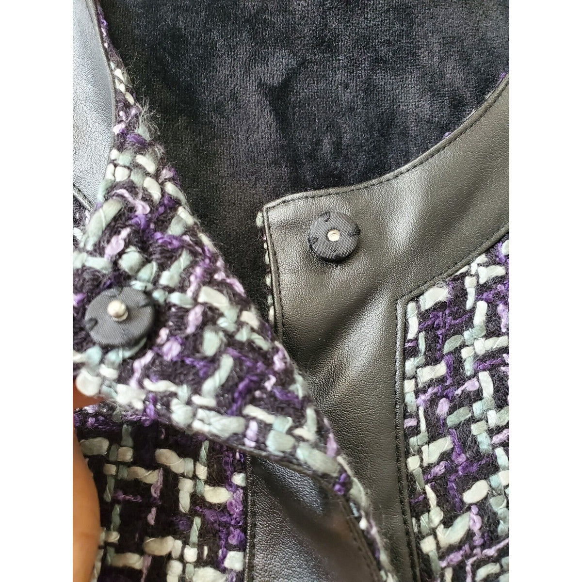 Zac & Rachel Women Purple 100% Acrylic Long Sleeve Button Front Jacket Blazer 8