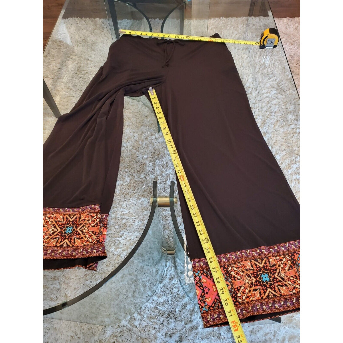 NY & Company Black Polyester Drawstring Casual With Front Back Pockets Pant XL