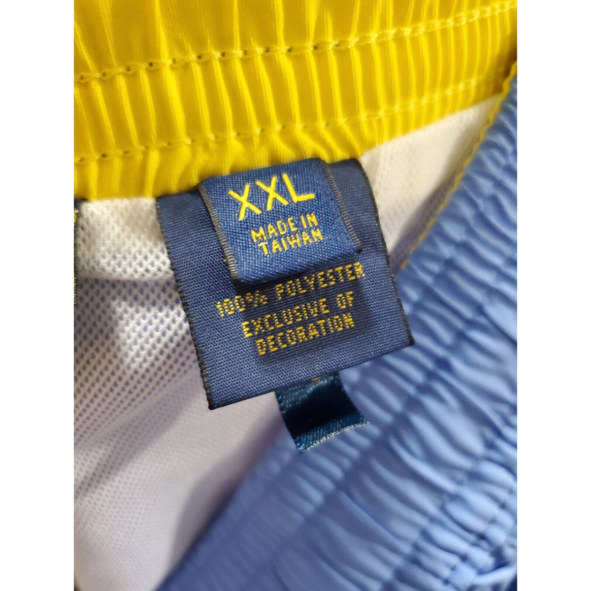 Polo Ralph Lauren Men's Blue Polyester Pull On Swim Trunk Logo Print Shorts 2XL