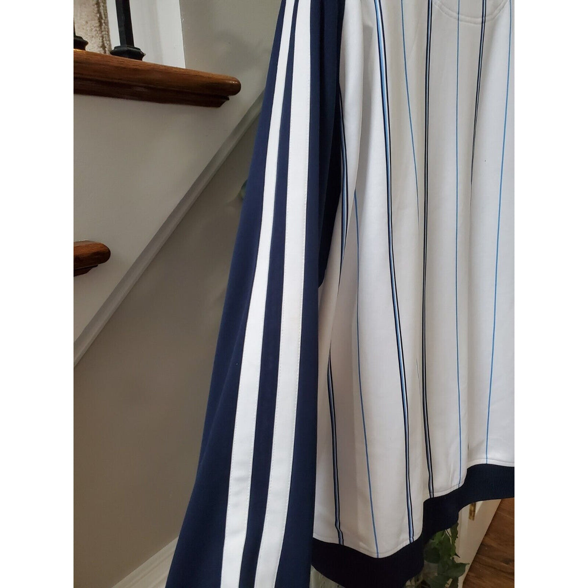 enyce Mens White Striped Polyester Long Sleeve Full Zipper Track Jacket Size 3XL