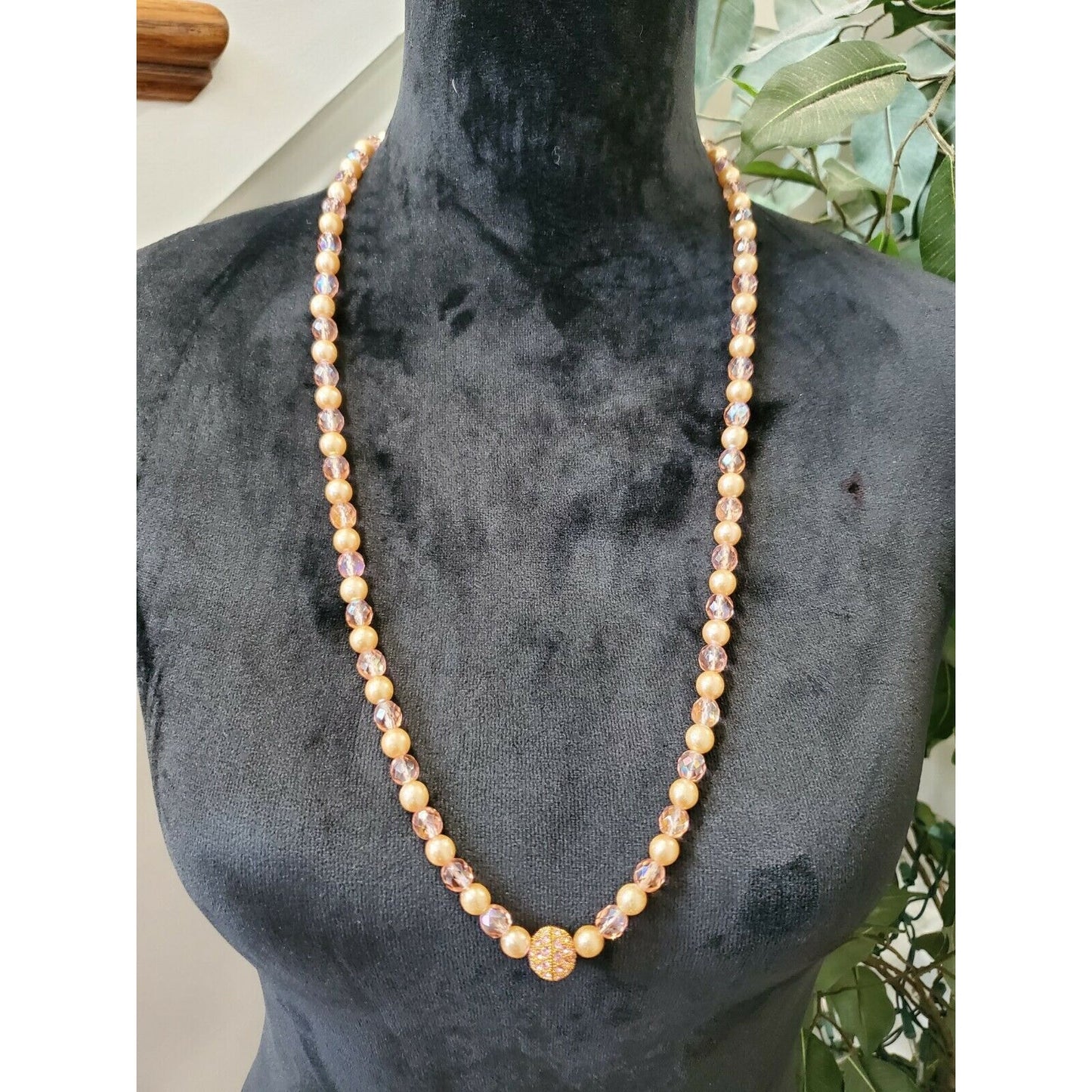 Women's Multicolor Moonstone with Crystal Accent Necklace