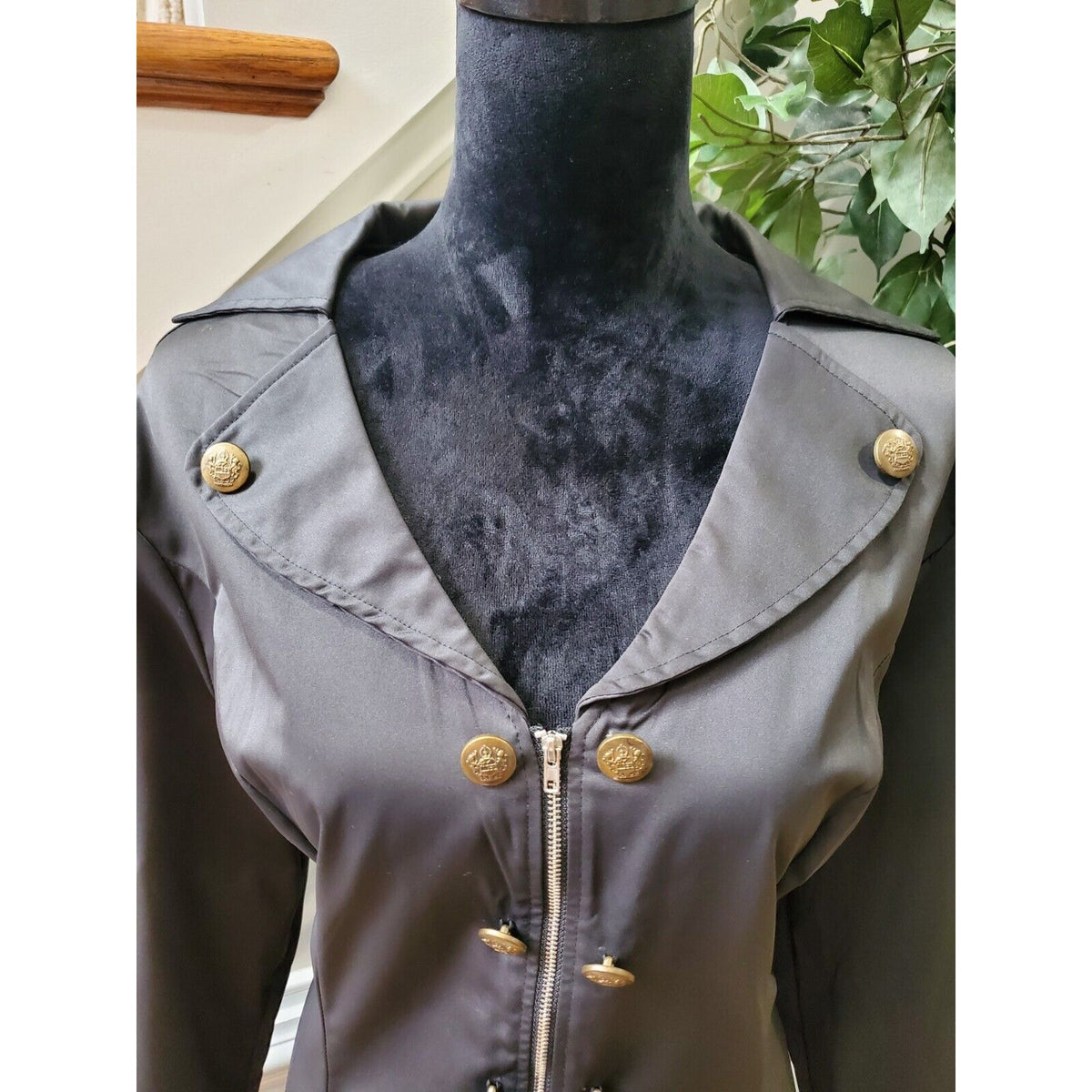 Dominion Women Black Long Sleeve Casual Front Full Zipper Jacket Blazer Size XL