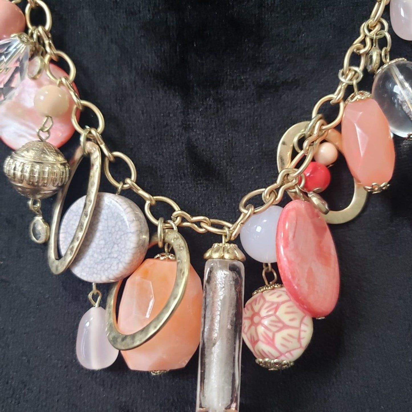 Vintage Women Premier Designs Dreamsicle Charmed Fashion Choker Necklace Lobster