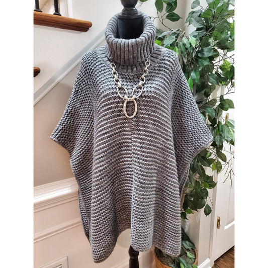 Ugg Women's Gray Acrylic & Wool Turtle Neck Long Sleeve Knit Sweater One Size