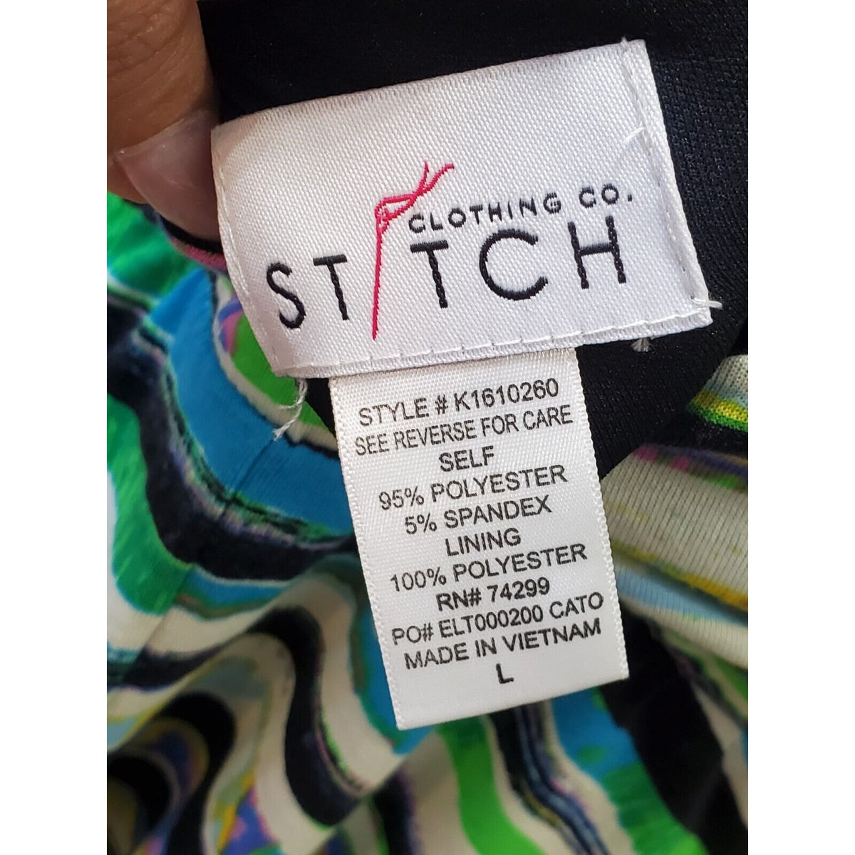 Stitch Clothing Co. Women Multicolor Round Neck Short Sleeve Knee Length Dress L