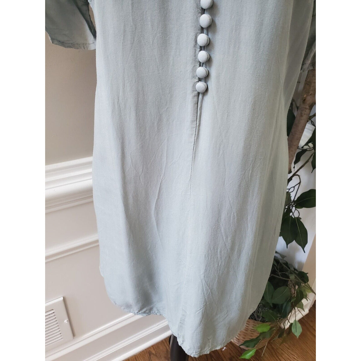 Blue Rain Women's Green 100% Rayon V-Neck Half Sleeve Top Blouse Size Small