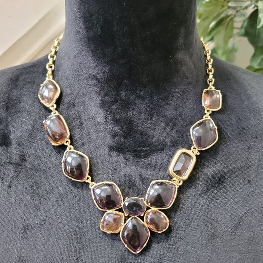 Chaps Women's Gold Tone Black Turquoise Bead Fashion Jewelry Necklace