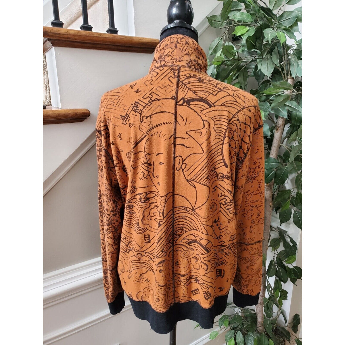 Spa by Chicos Women Orange 100% Cotton Long Sleeve Full Zip Casual Jacket 2 (L)