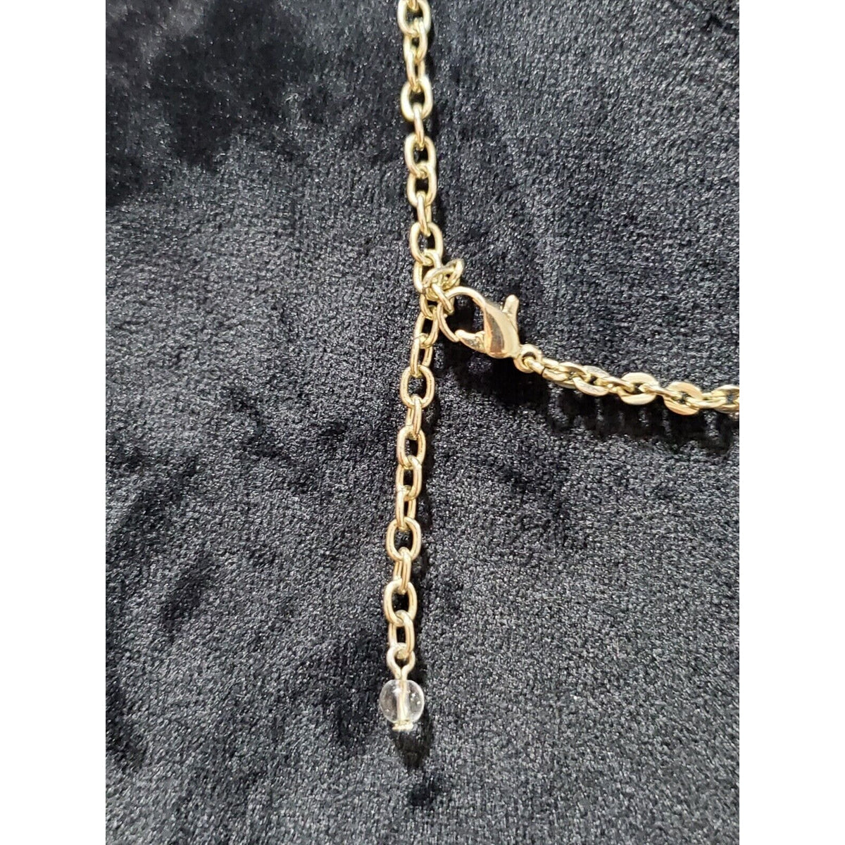 Women's Multicolored Iridescent Rhinestone Gold Chain Stylish Necklace