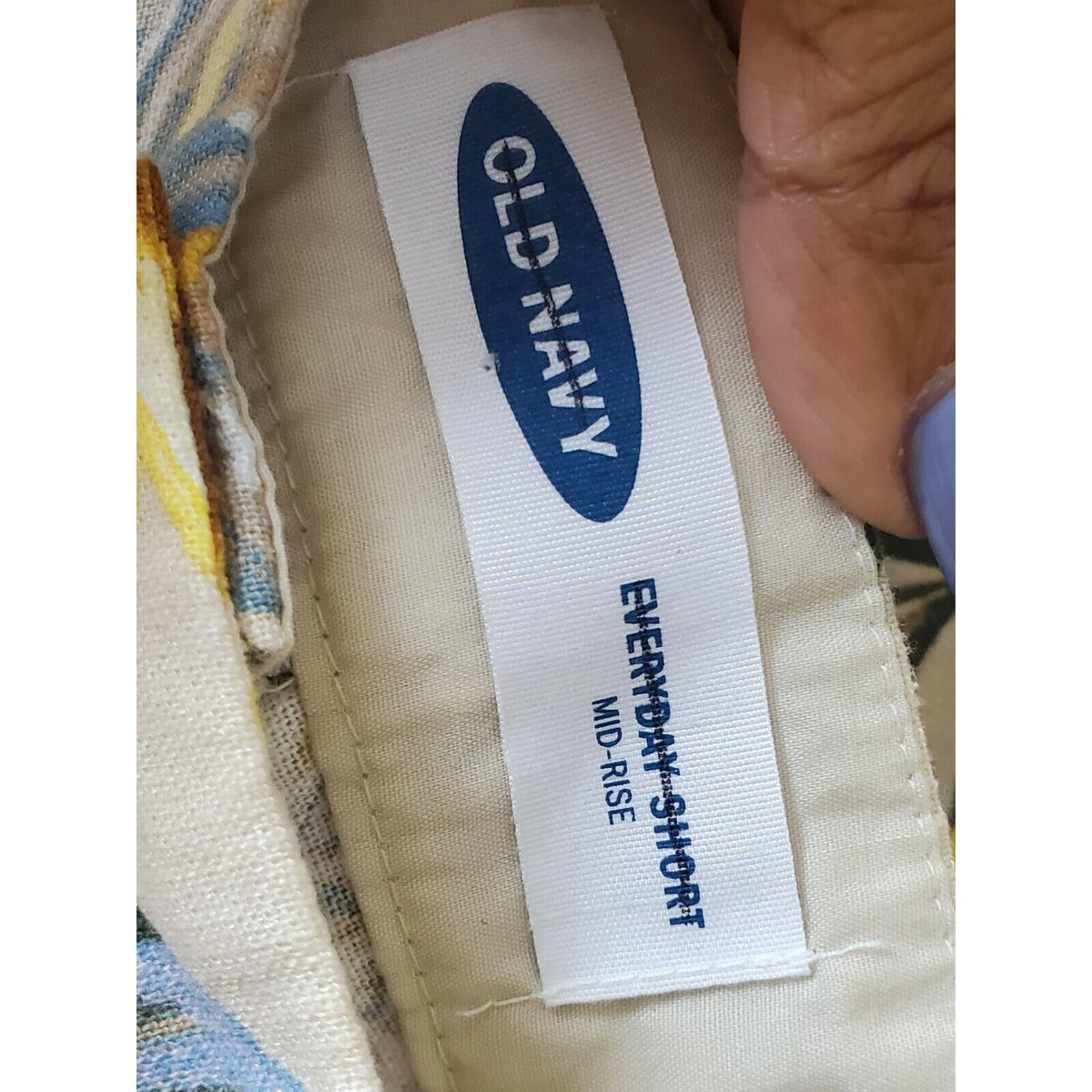 Old Navy Womens Beige Floral Linen Summer Outdoor Casual Beach Shorts Size 10