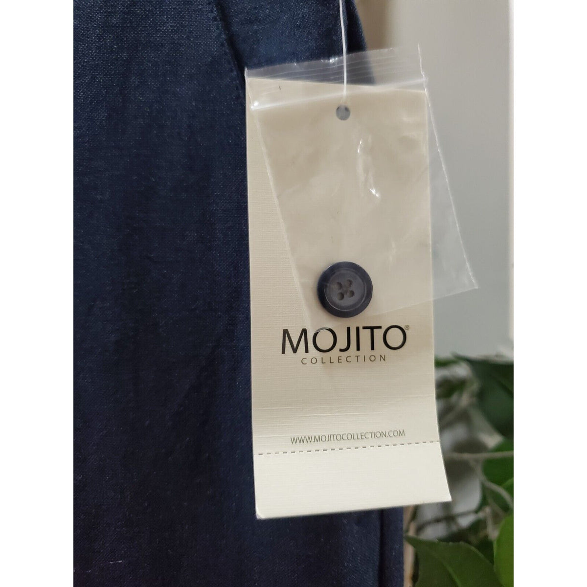 Mojito Collection Men's Blue Linen Blend Straight Fit Dress Pant Size 34W/32L