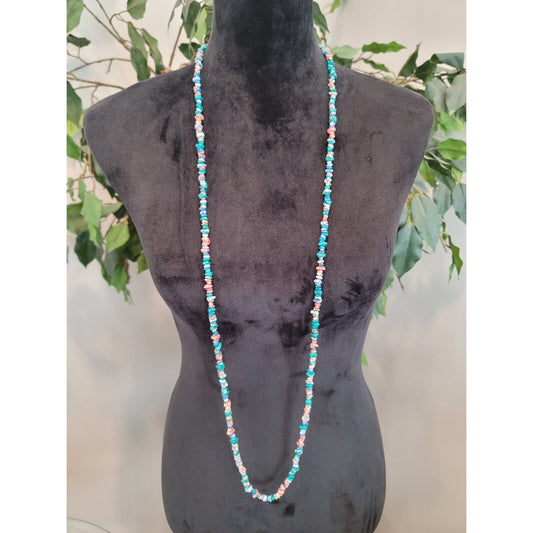 Womens Fashion Double Strand Multicolor Gemstone Necklace Beads Jewelry