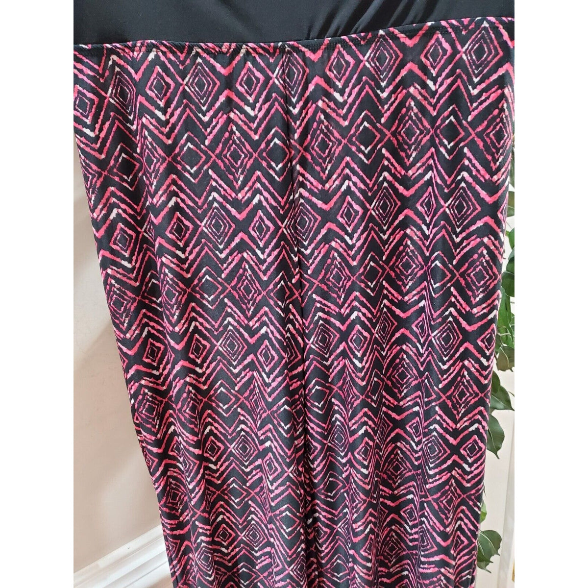 New Directions Womens Pink Black Geo Print Polyester Pull On Calypso Pants Large