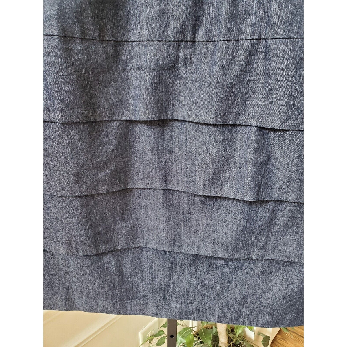 Larry Levine Womens Blue Cotton Stretch Side Zip Straight Knee Length Skirt 20W