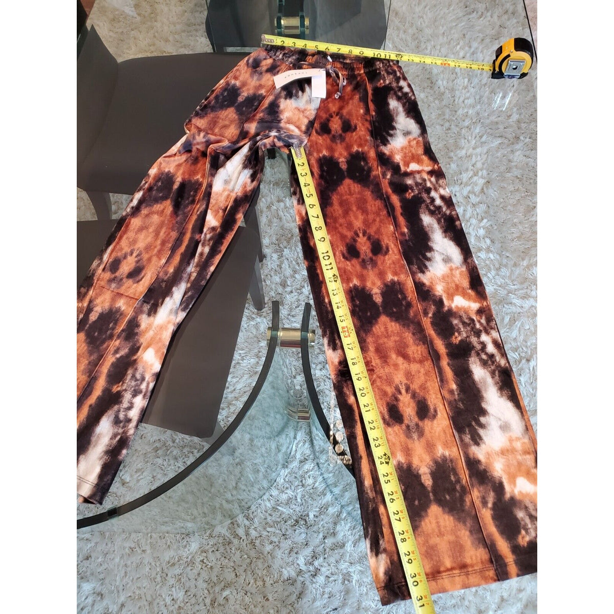 Top Shop Womens Multicolor Tie Dye Velour Comfort Waist Pull On Joggers Pant 0-2