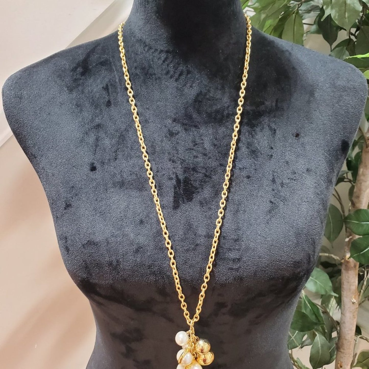 Women's Gold Tone Multi Pearl Beads Link Chain Fashion Jewelry Necklace
