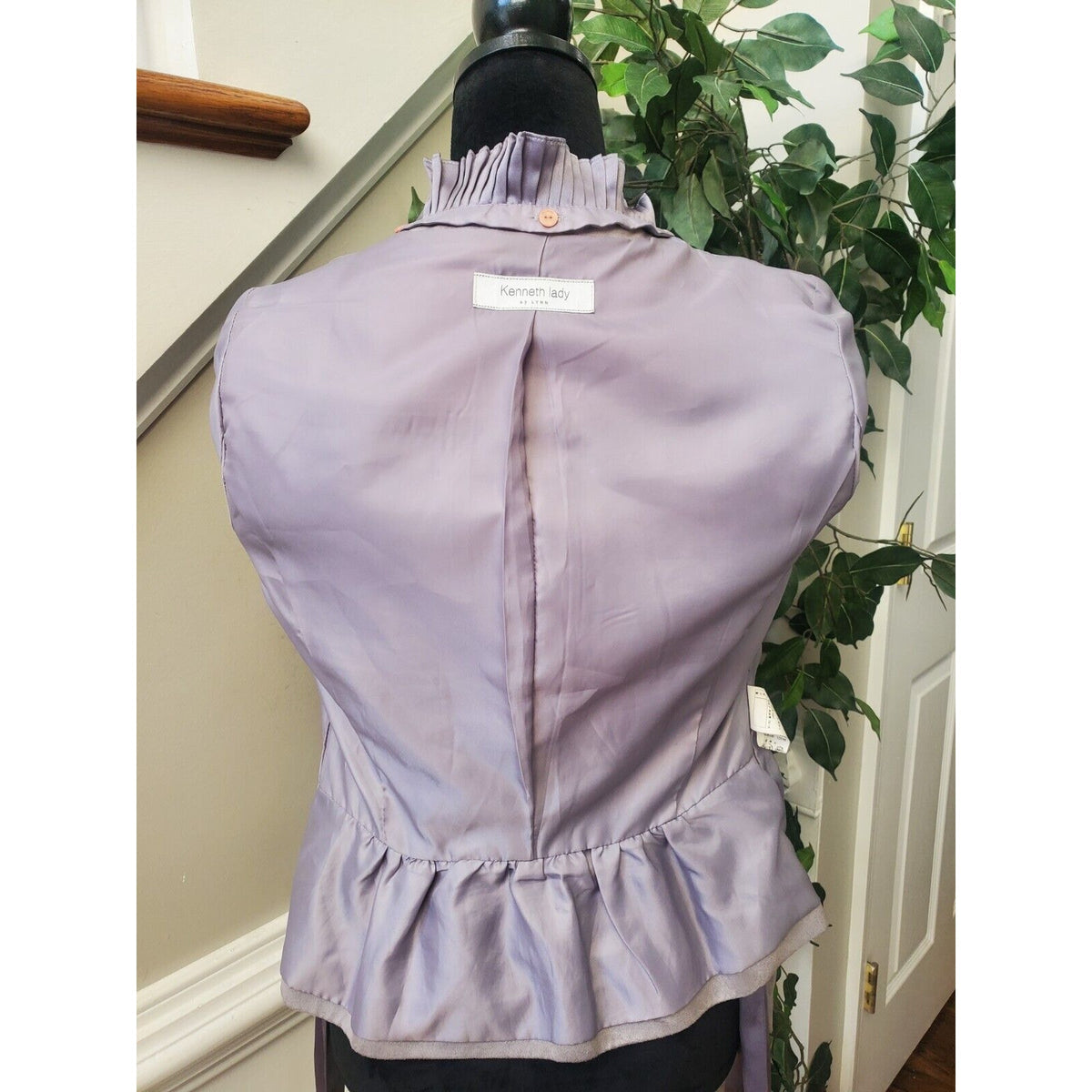 Kenneth Lady Women's Purple Polyester Long Sleeve One Button Blazer Size 40