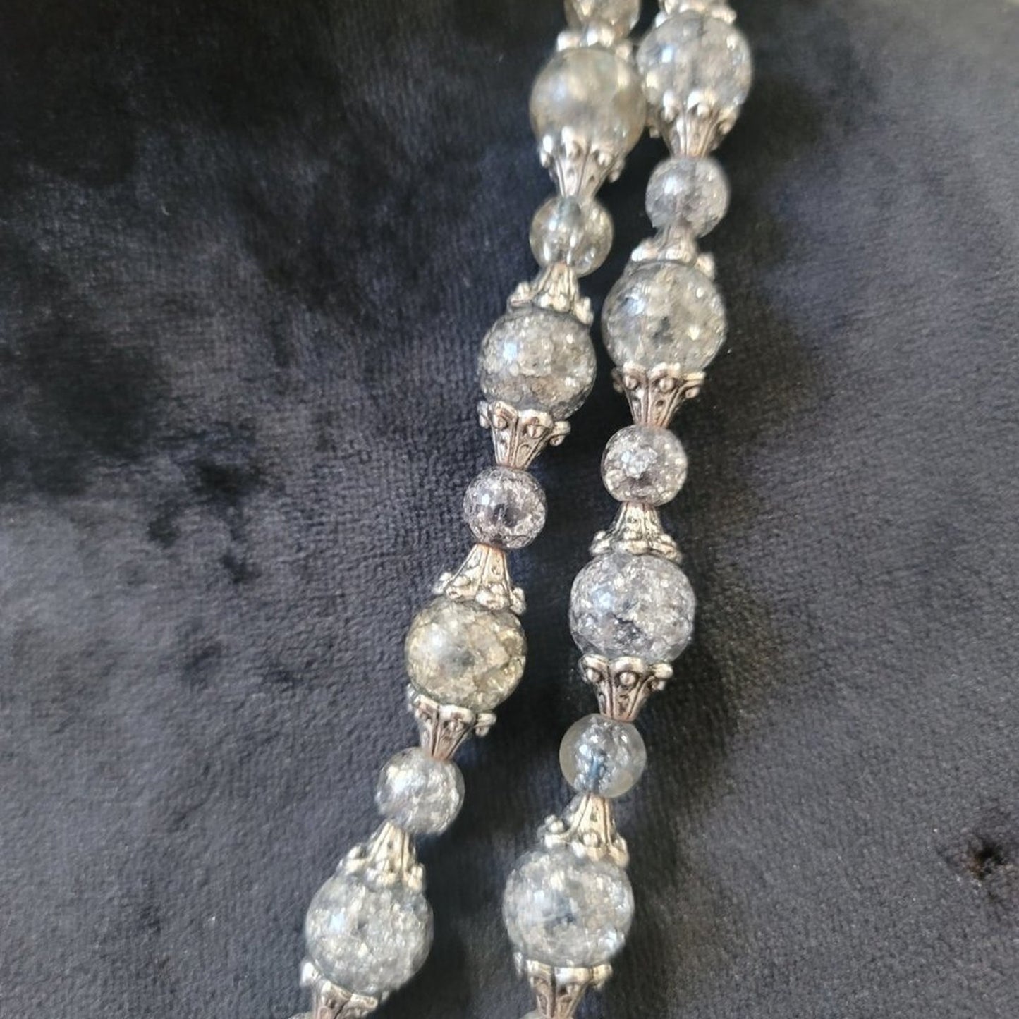 Women's Classic Long Glass Crystal Beads Single Strand Faceted Heavy Necklace
