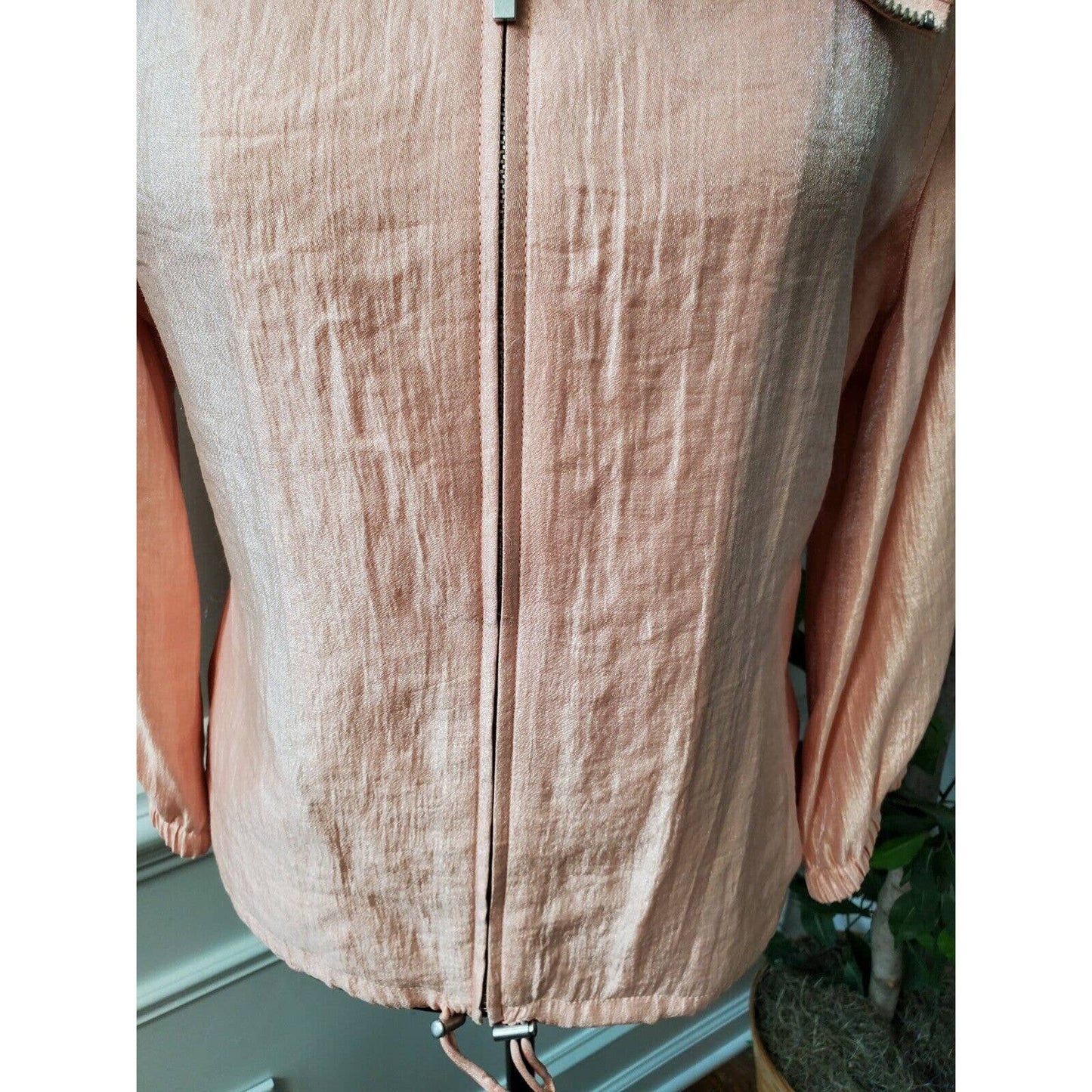 Ruby Rd. Women Solid Pink Rayon Full Zip Front Long Sleeve Jacket Blazer Size 12