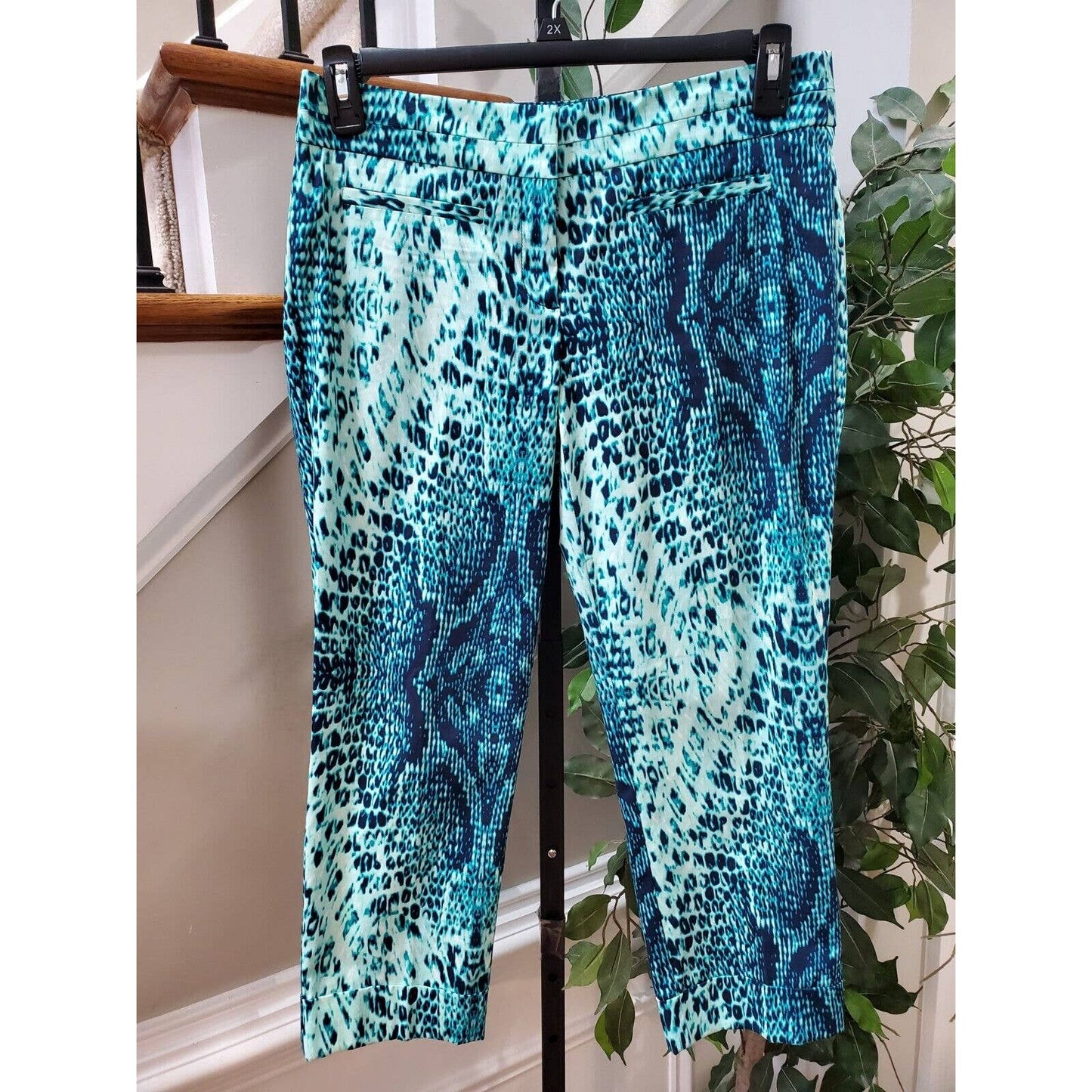 NY & Company Multicolor Rayon Zipper Mid Rise Comfort Waist Trouser Pant 6