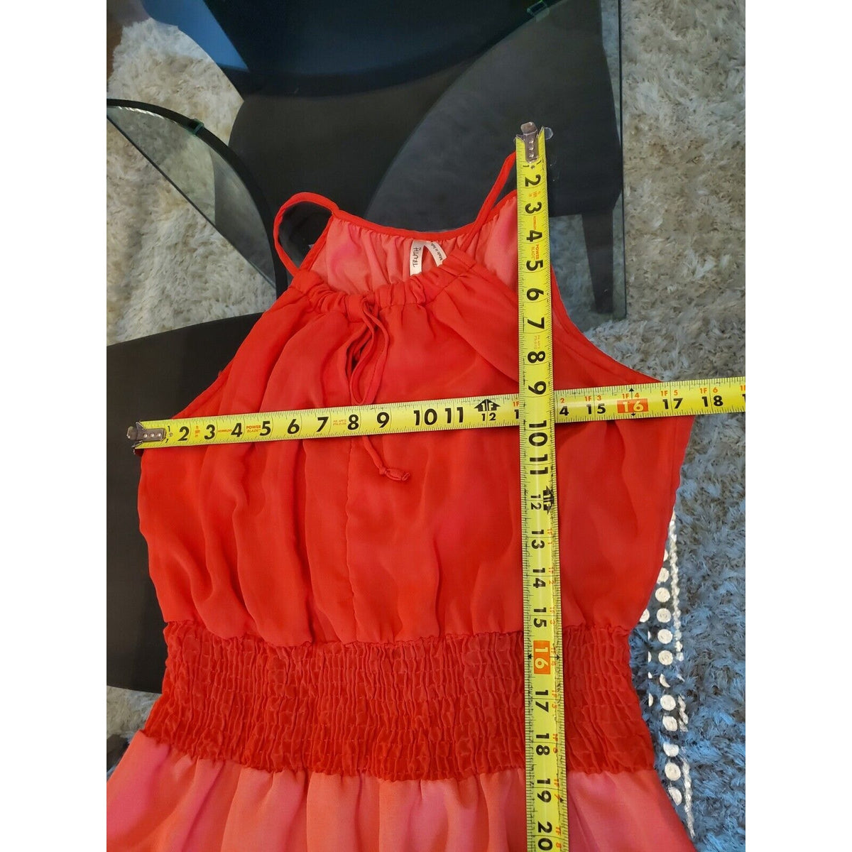 Truth Nyc Women's Red & Blue Polyester Round Neck Sleeveless Long Maxi Dress *XL