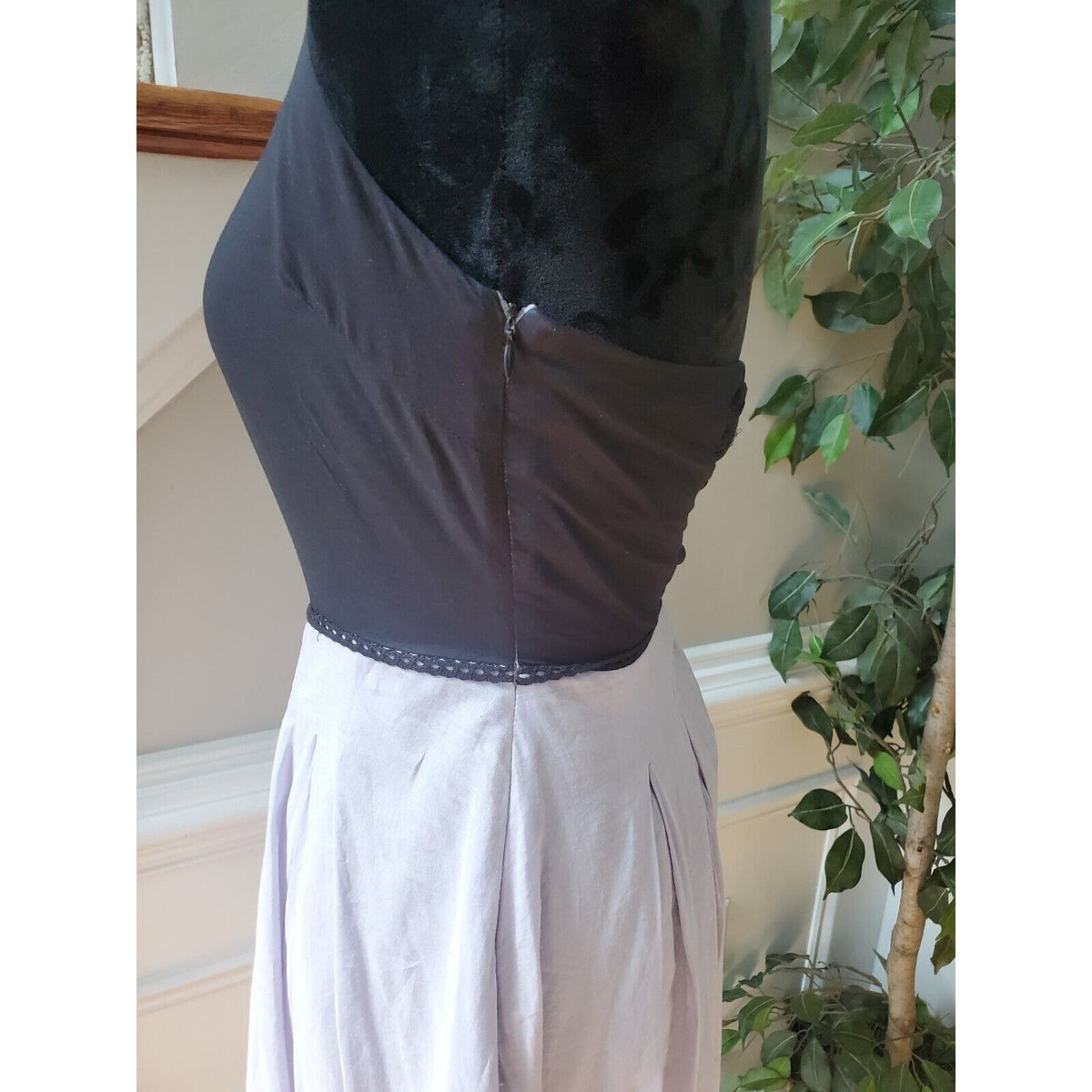 Paraphrase Womens Gray & Black Cotton Halter Neck Sleeveless Knee Length Dress 8