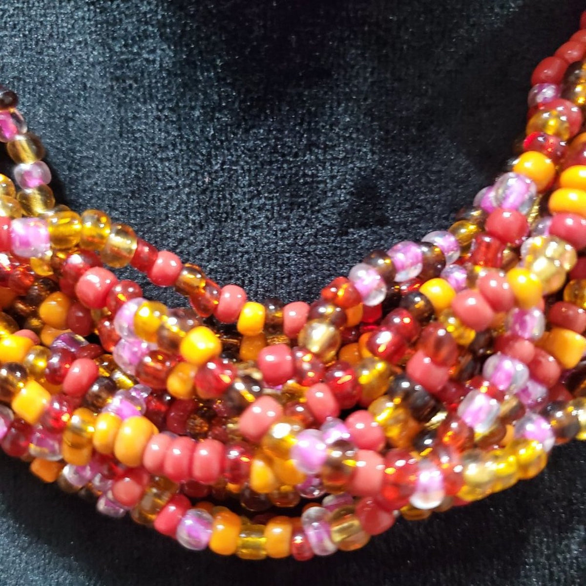 Women's Multicolor Round Beaded Pearl Chunky Fashion Jewelry Necklace