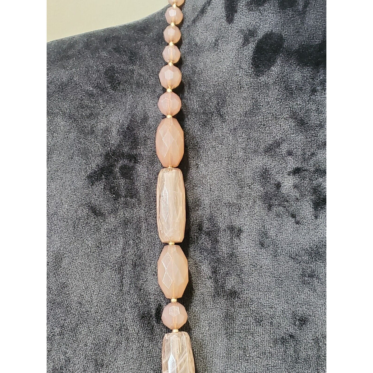 Vintage Women's Pink Bead Stylish Long Necklace
