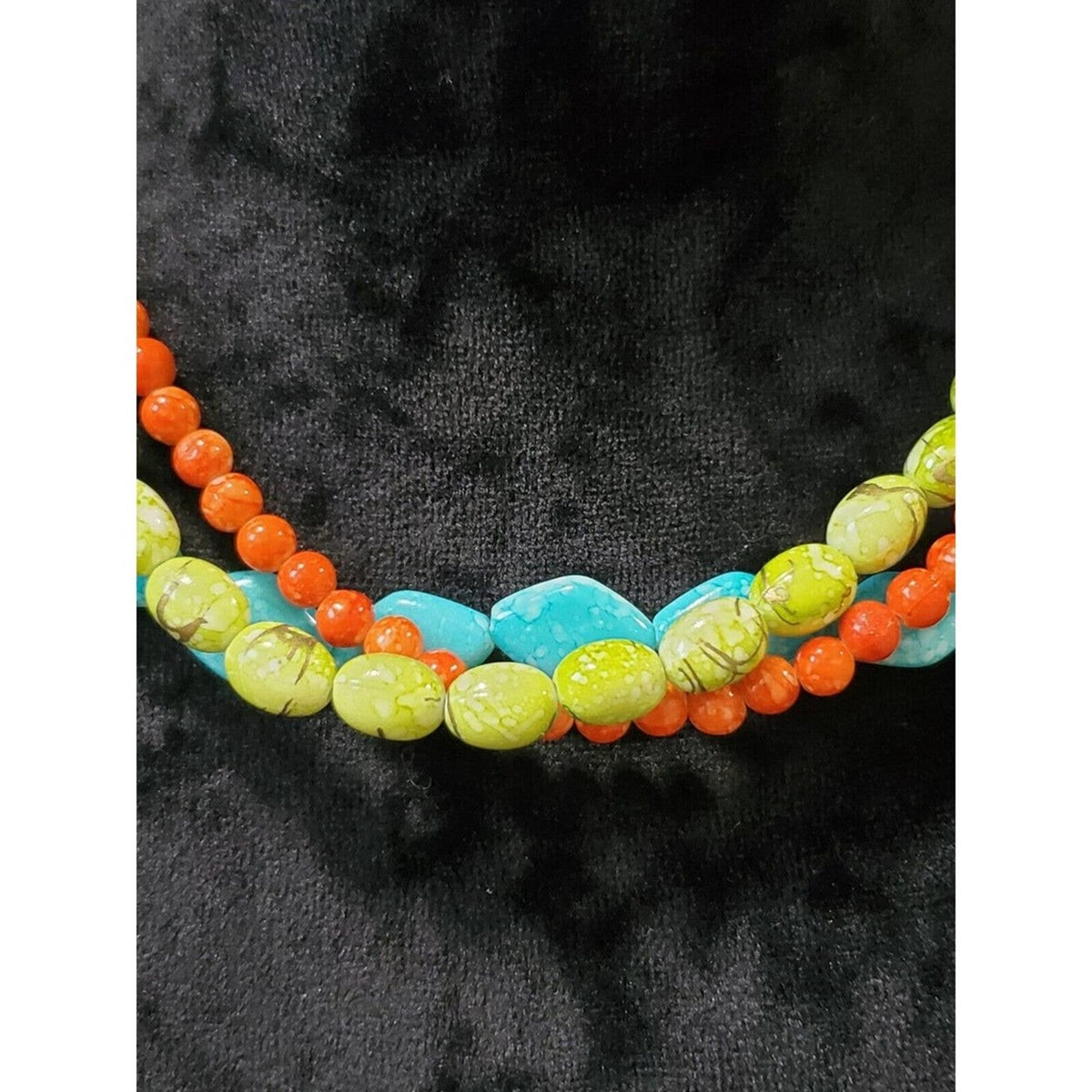 COPY - Premiere Designs Three Strand Orange Green Aqua Women’s Necklace 18” Sta…