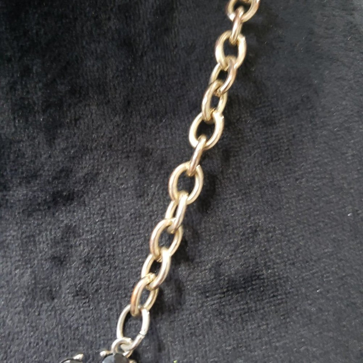Charter Club Women's Black Beaded Flower Gold Chain Adjustable Chain Necklace