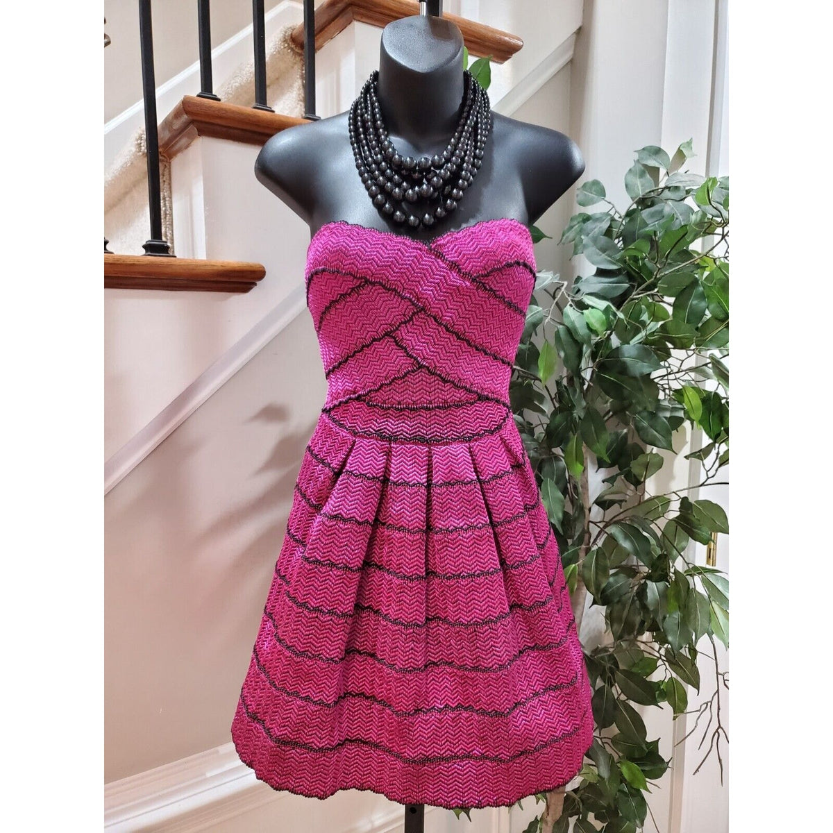 Blvd Collection Women Purple Polyester Off The Shoulder Knee Length Dress Size S