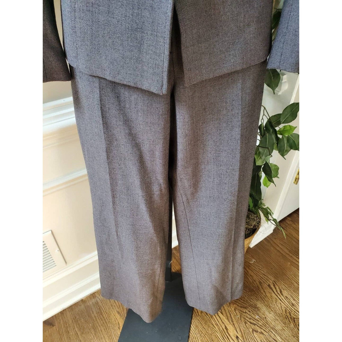 Anne Klein Women's Gray Polyester Single Breasted Blazer & Pant 2 Piece Suit 6P