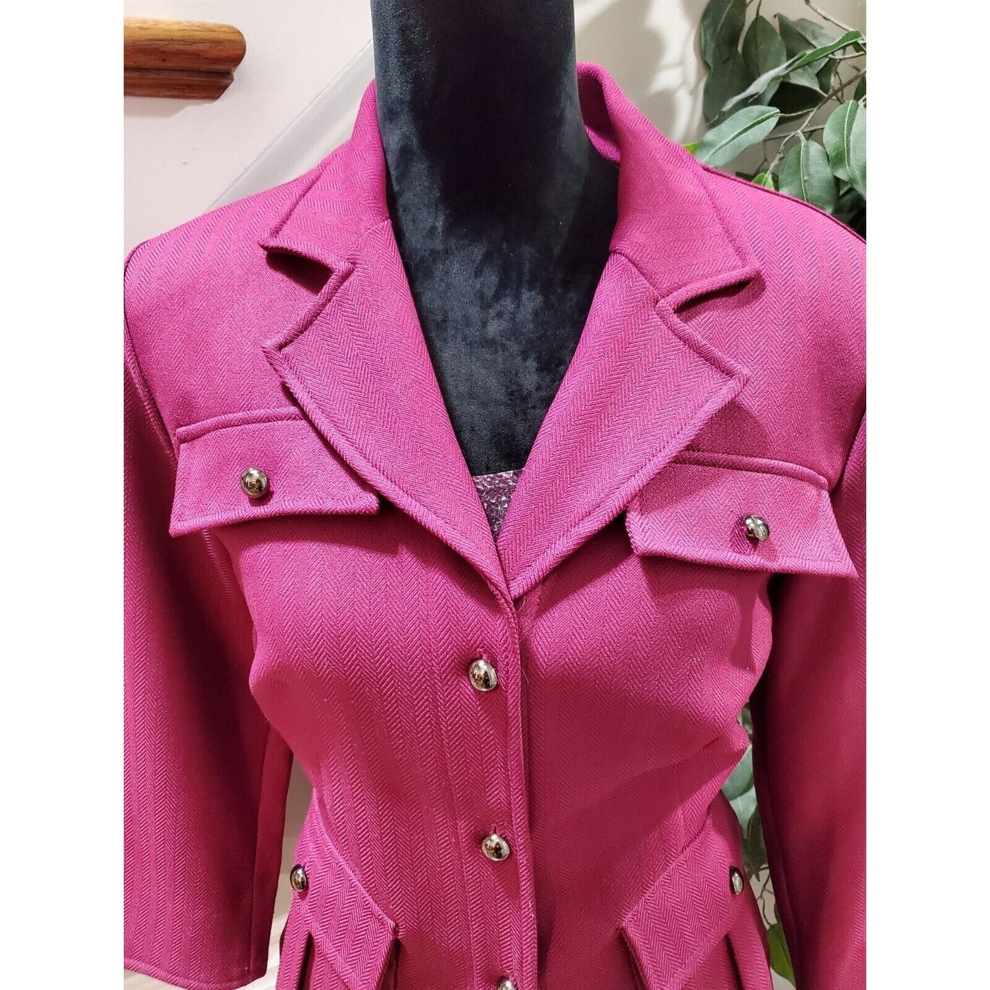 R&K Women Purple 100% Polyester Single Breasted Long Sleeve Top & Coat Size 10