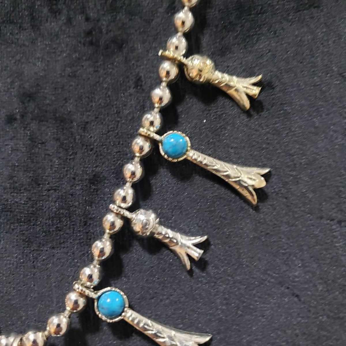 Womens Silver Tone Blue Turquoise Statement Large Collar Necklace