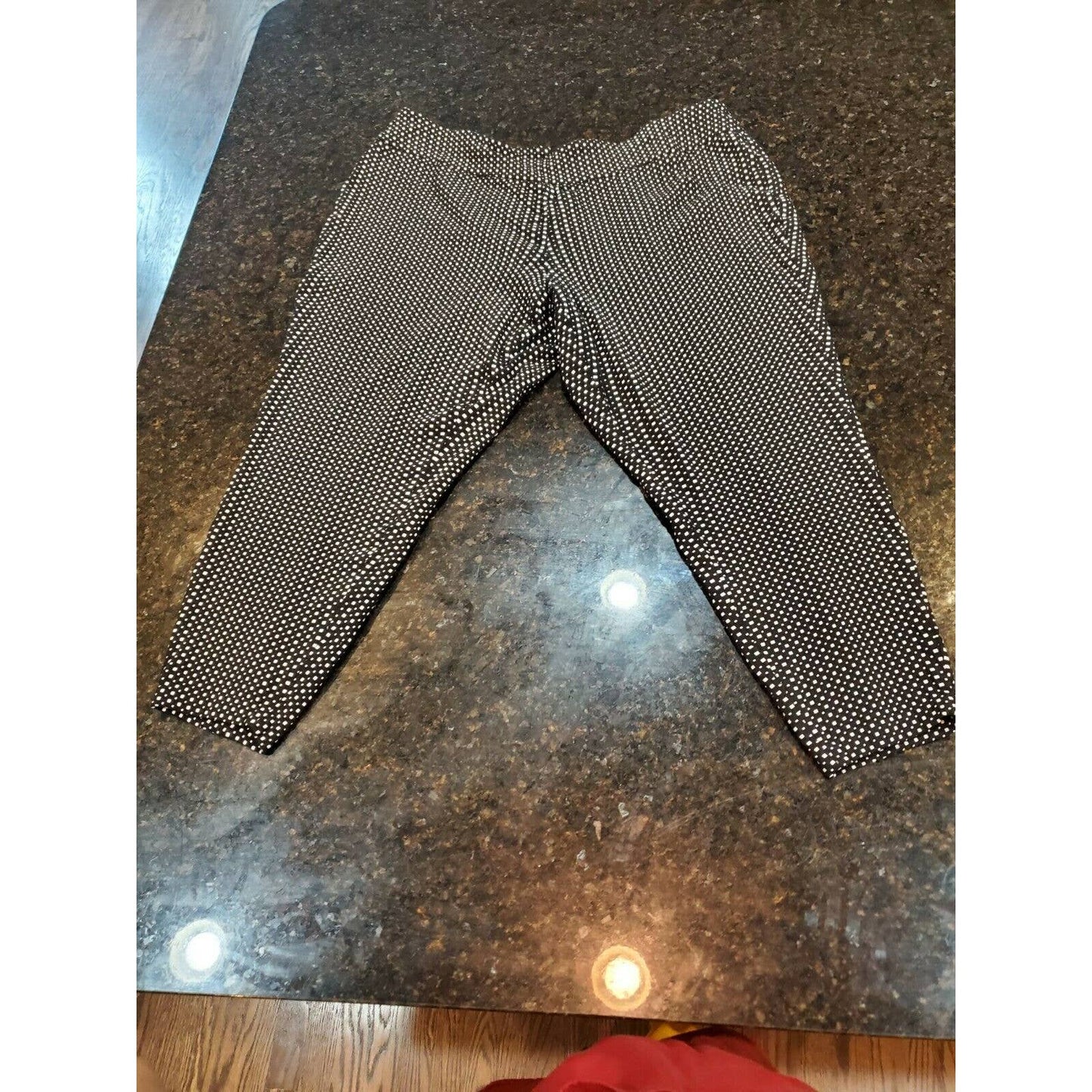 Women's Black & White Dotted Rayon Fancy Capri Pants Plus Size