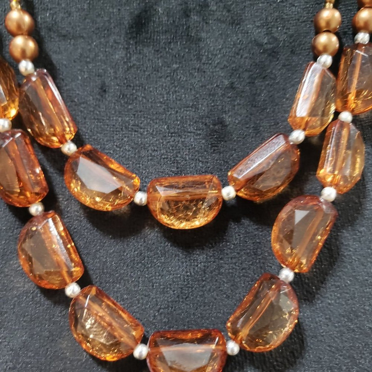 Women's Natural Baltic Large Cognac Rectangular Beads Necklace