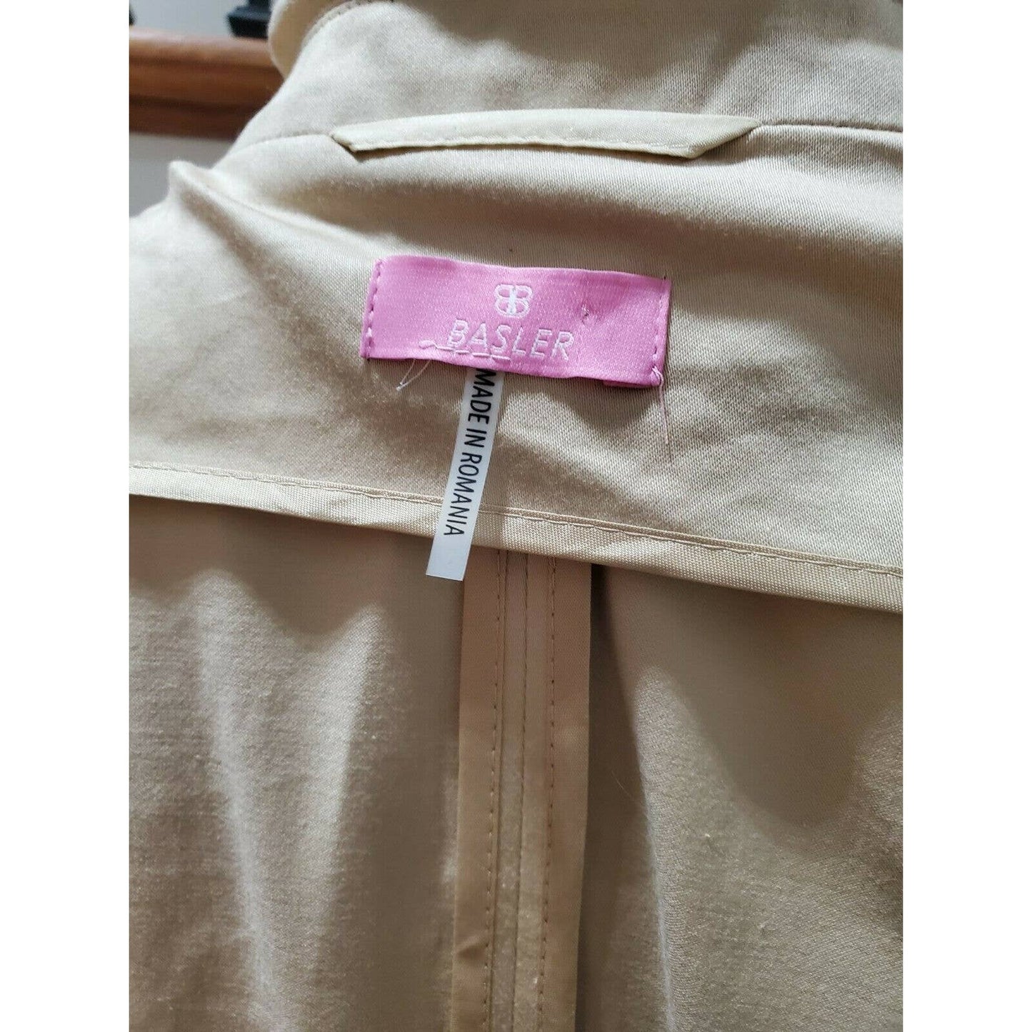 Bloomingdale's Basler Womens Tan Polyester Long Sleeve Single Breasted Blazer 50