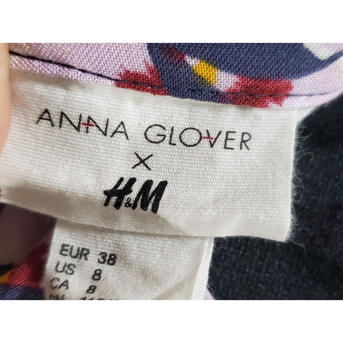 Anna Glover Women Multicolor V-Neck Short Sleeve Casual Knee Length Dress Size 8