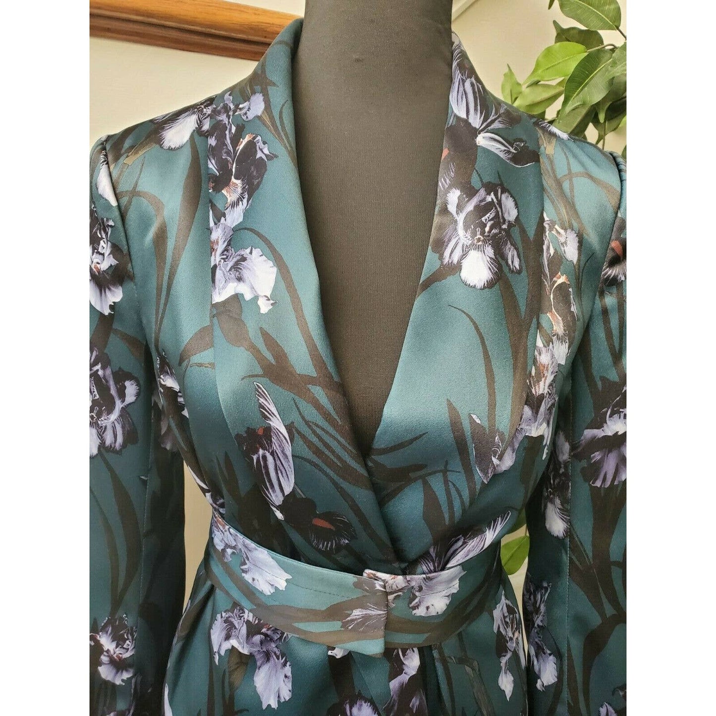 H&M Women's Multicolor Floral 100%Polyester Long Sleeve Collared Casual Blazer