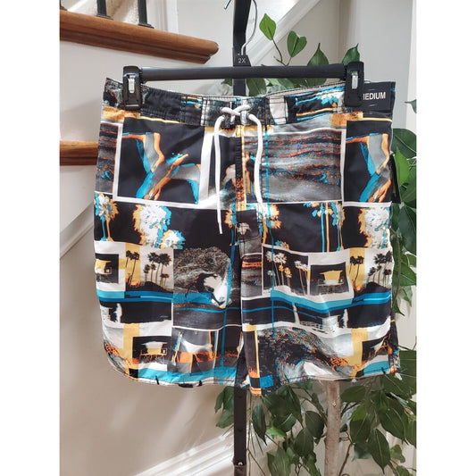 Roundtree & Yorke Men's Multicolor Polyester Pull On Stretch Swimwear Shorts XL