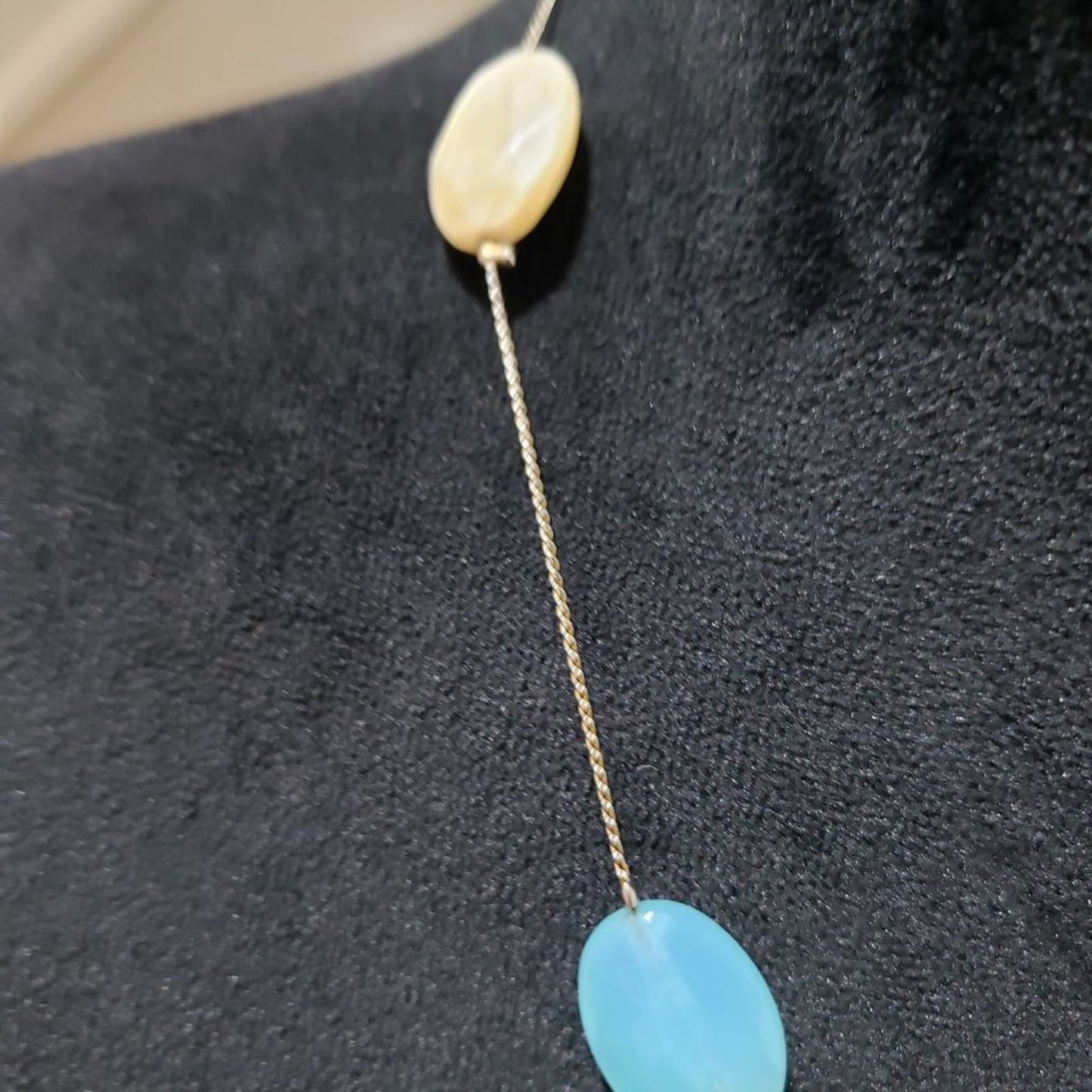 Womens Fashion Gemstone Beads Collar Necklace with Lobster Clasp