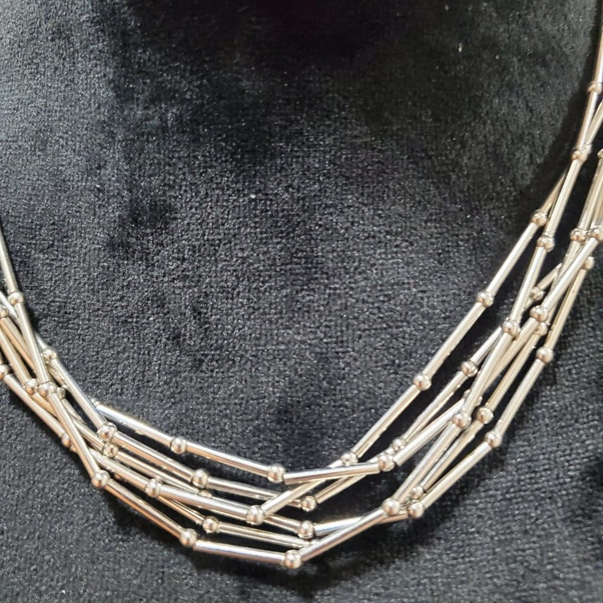 Cookie Lee Women Liquid Silver Multistrand Layered Cord Necklace