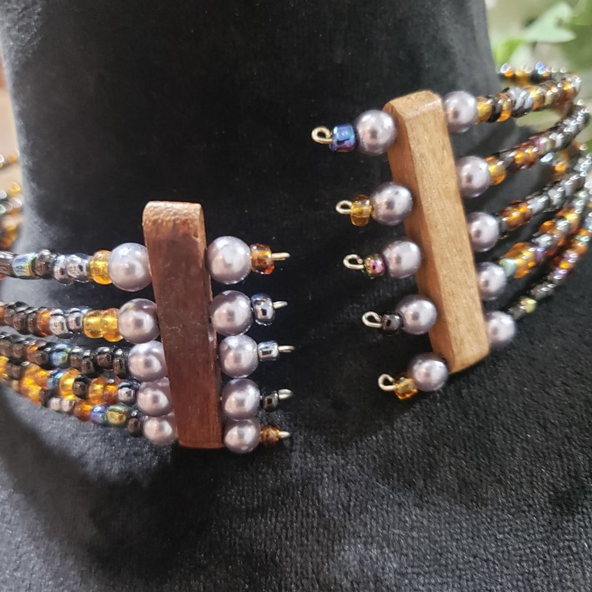 Womens Fashion Multicolor Ancient Layered Beaded Choker Necklace