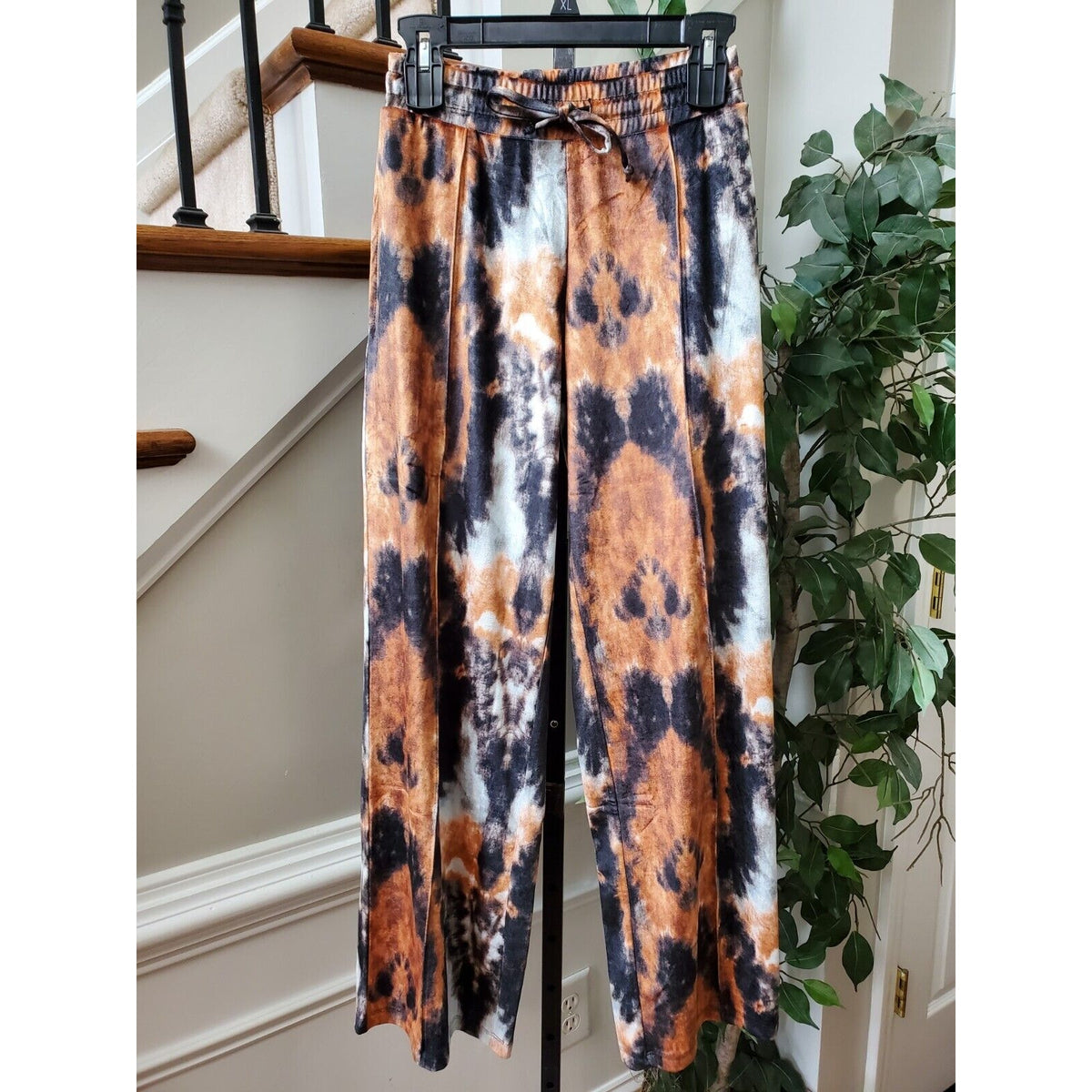 Top Shop Womens Multicolor Tie Dye Velour Comfort Waist Pull On Joggers Pant 0-2