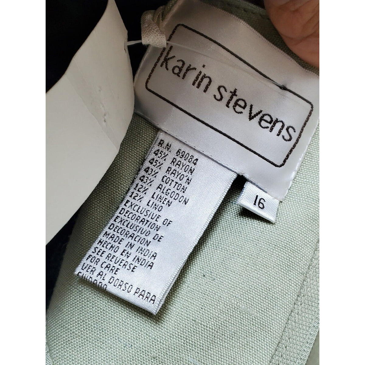 Karin Stevens Women's Mint Green Rayon V-Neck Short Sleeve Knee Length Dress 16